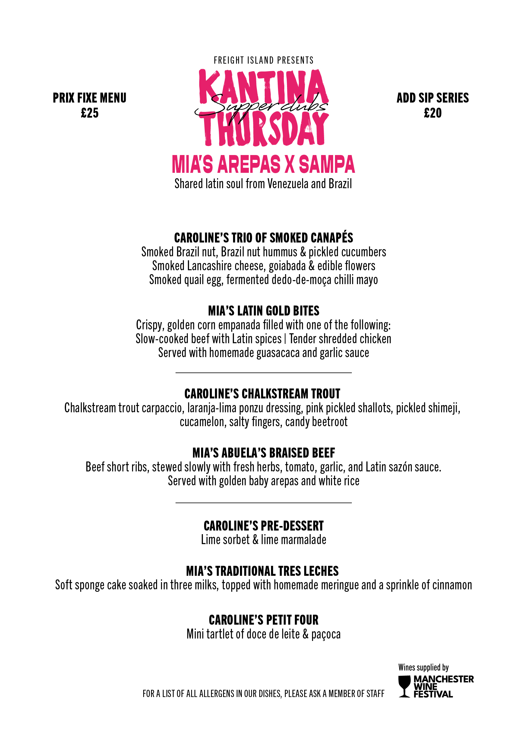 Mia's Arepas x Sampa Menu